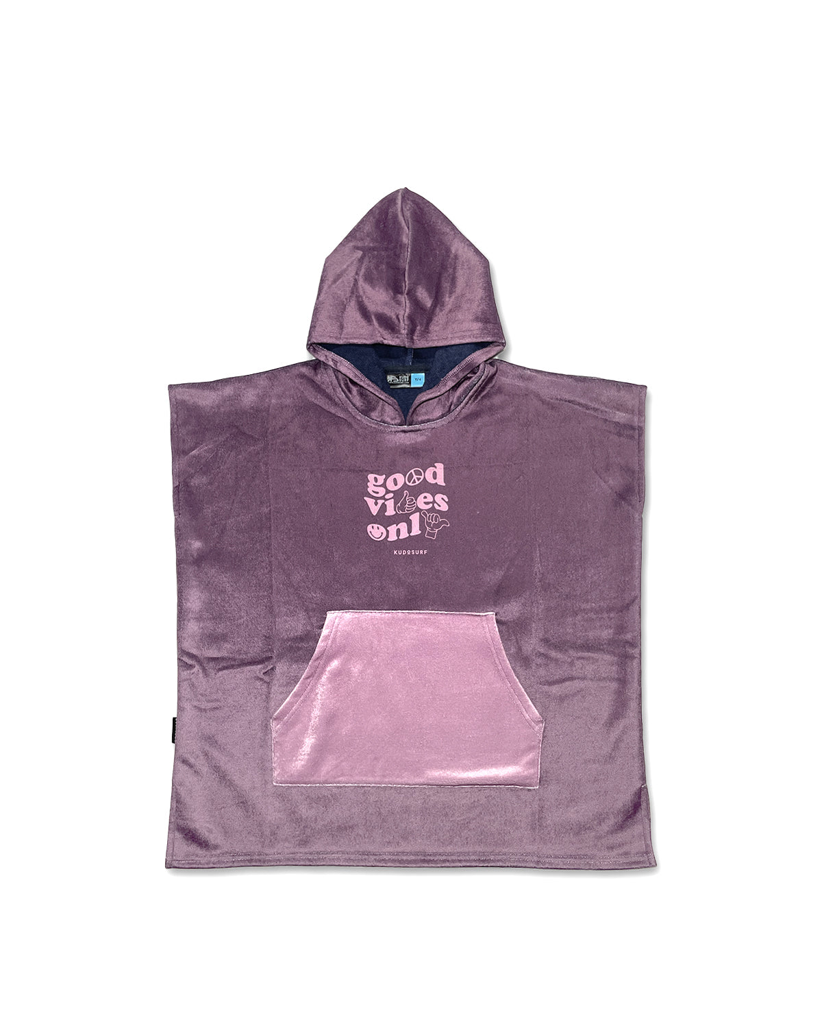 KS Kid's Hooded Towel Poncho - Plum Purple- Front