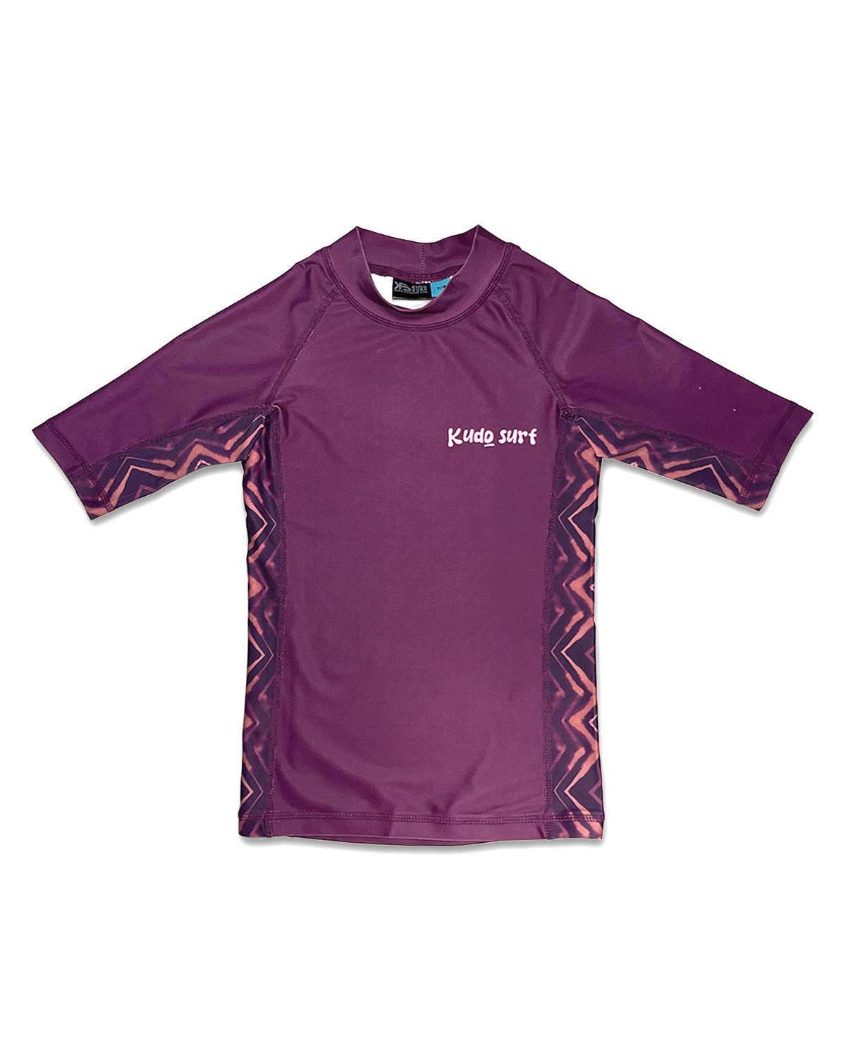 KS Kid's Lil Ripper Shortsleeve Rashie - Fuchsia Purple - Front