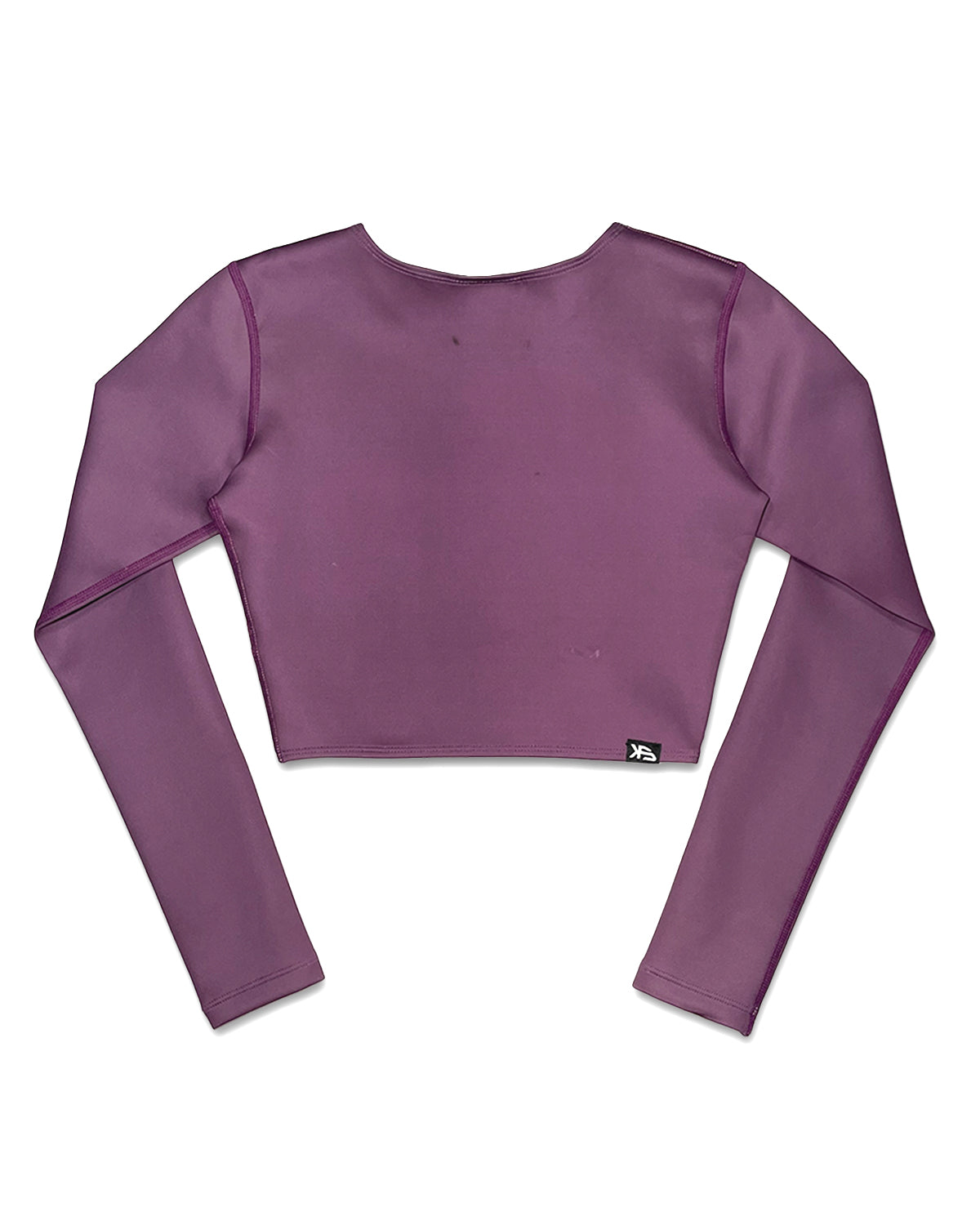 KS Women's Maris Long Sleeve Crop Rash Guard - Plain Plum Purple - Back