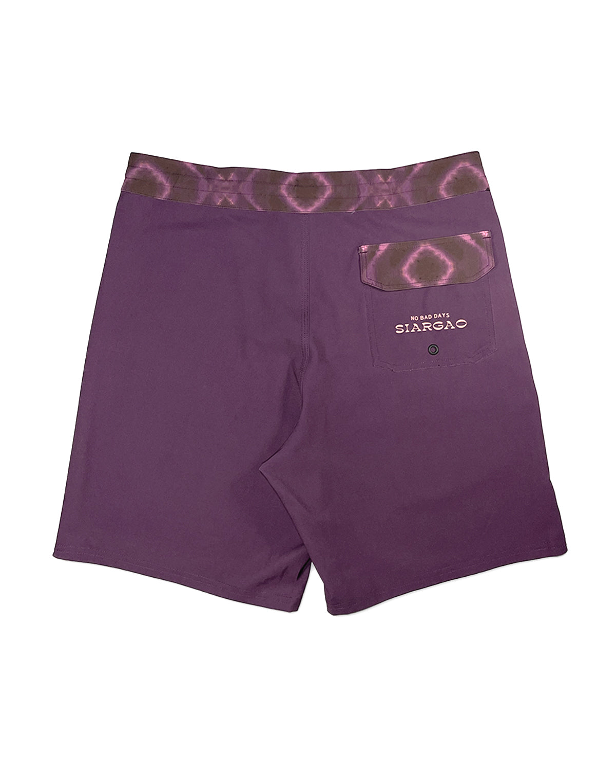 KS Men's Austin Tie Waist Boardshorts - Plum Purple - Back