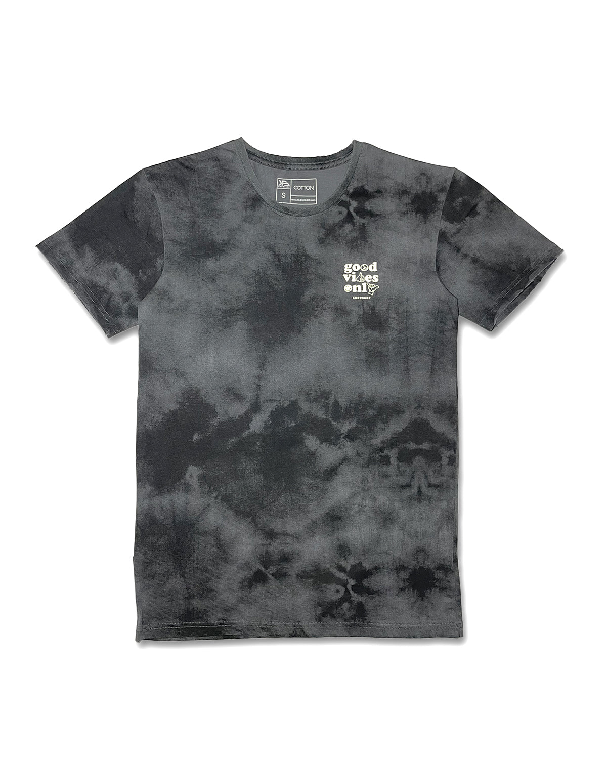 KS Men's Good Vibes Only Tie Dye Shirt - Dark Blue & Black - Front