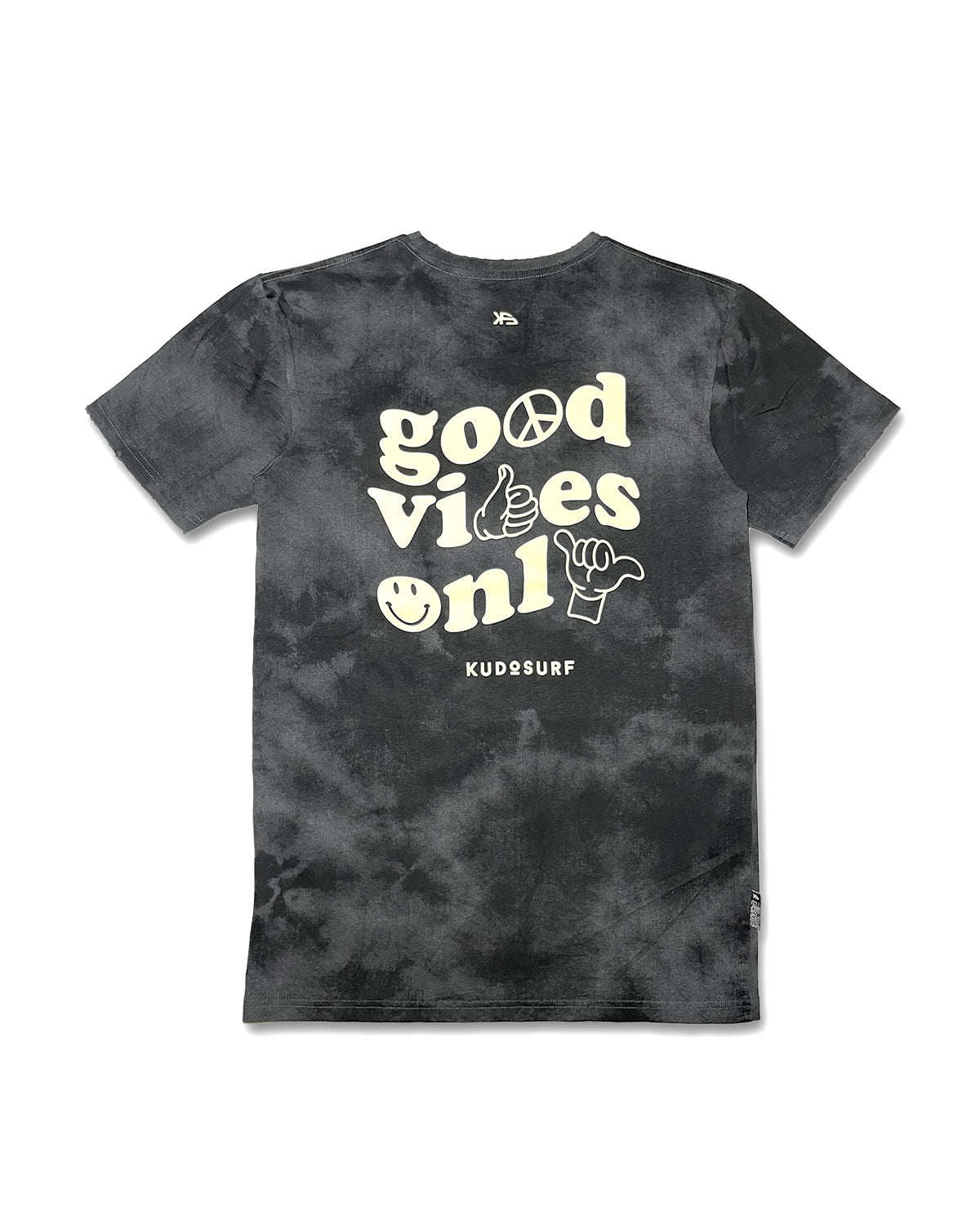 KS Men's Good Vibes Only Tie Dye Shirt - Dark Blue & Black- Back