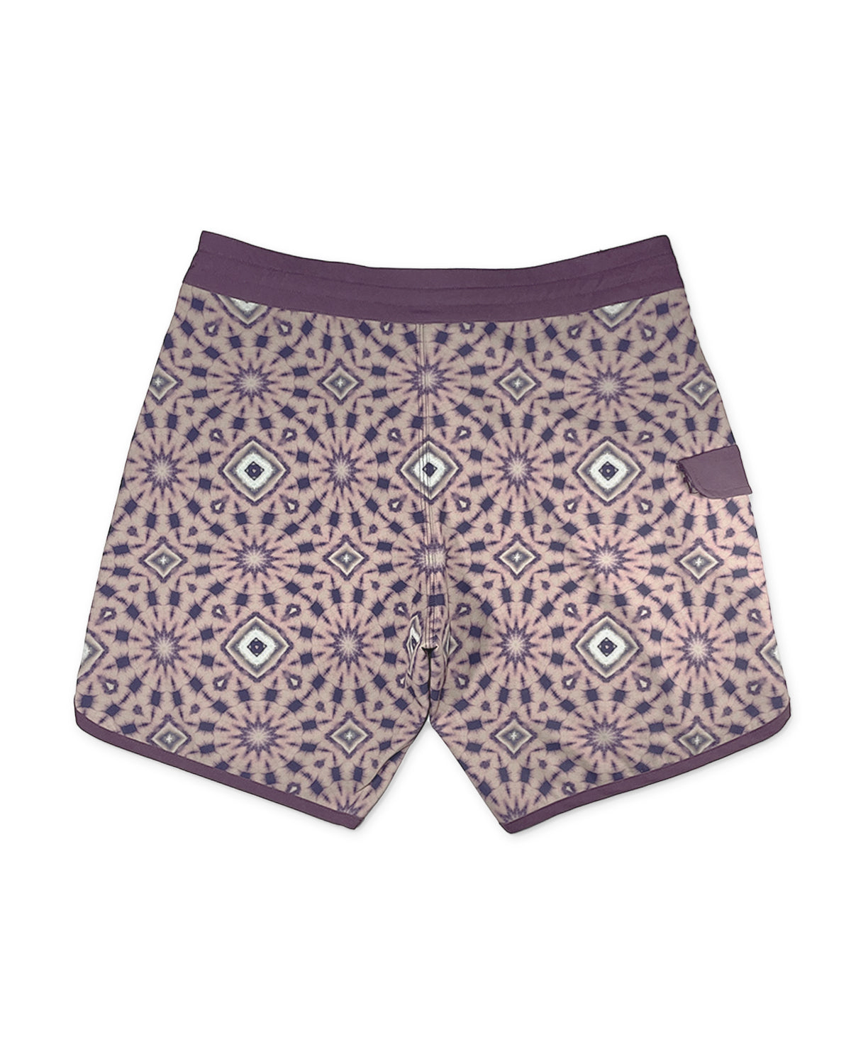 KS Men's Hypno Dusk Tie Waist Boardshorts - Purple- Back