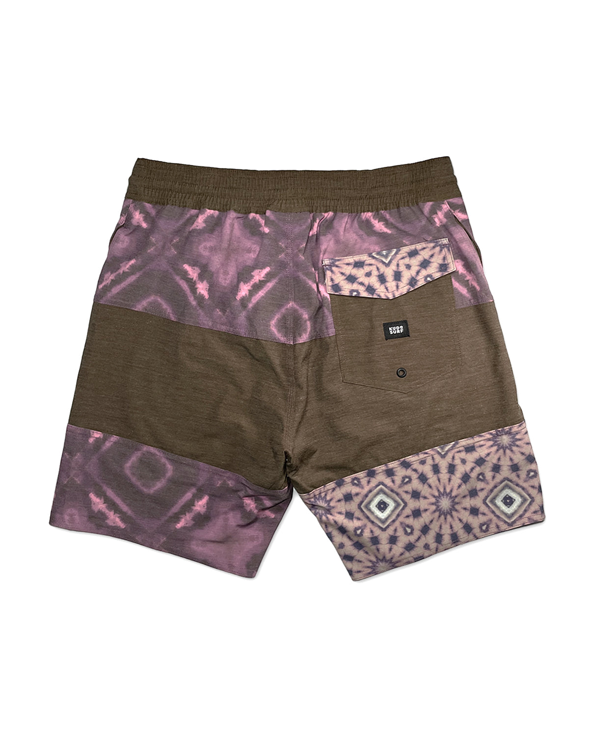 KS Men's Lagos Tie Waist Boardshorts - Plum Purple - Back