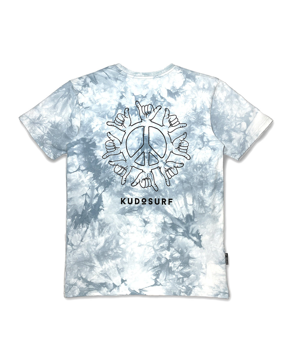 KS Men's Peace Shake Tie Dye Shirt - Light Blue & White - Back