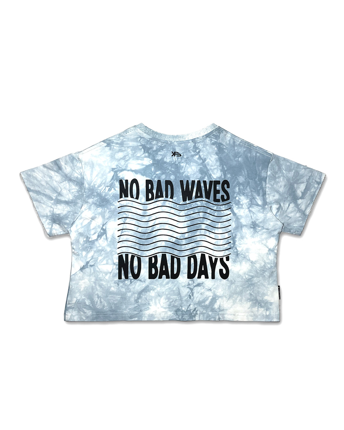 KS Women's No Bad Waves Tie Dye Shirt - Blue & White - Back