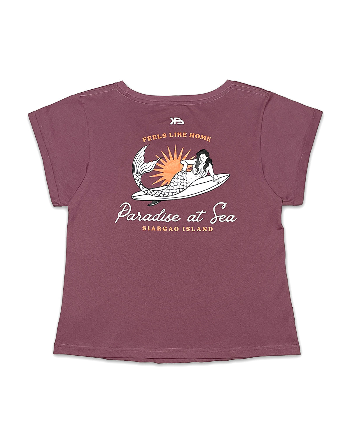 KS Women's Paradise At Sea Graphic Tee - Plum Purple - Back