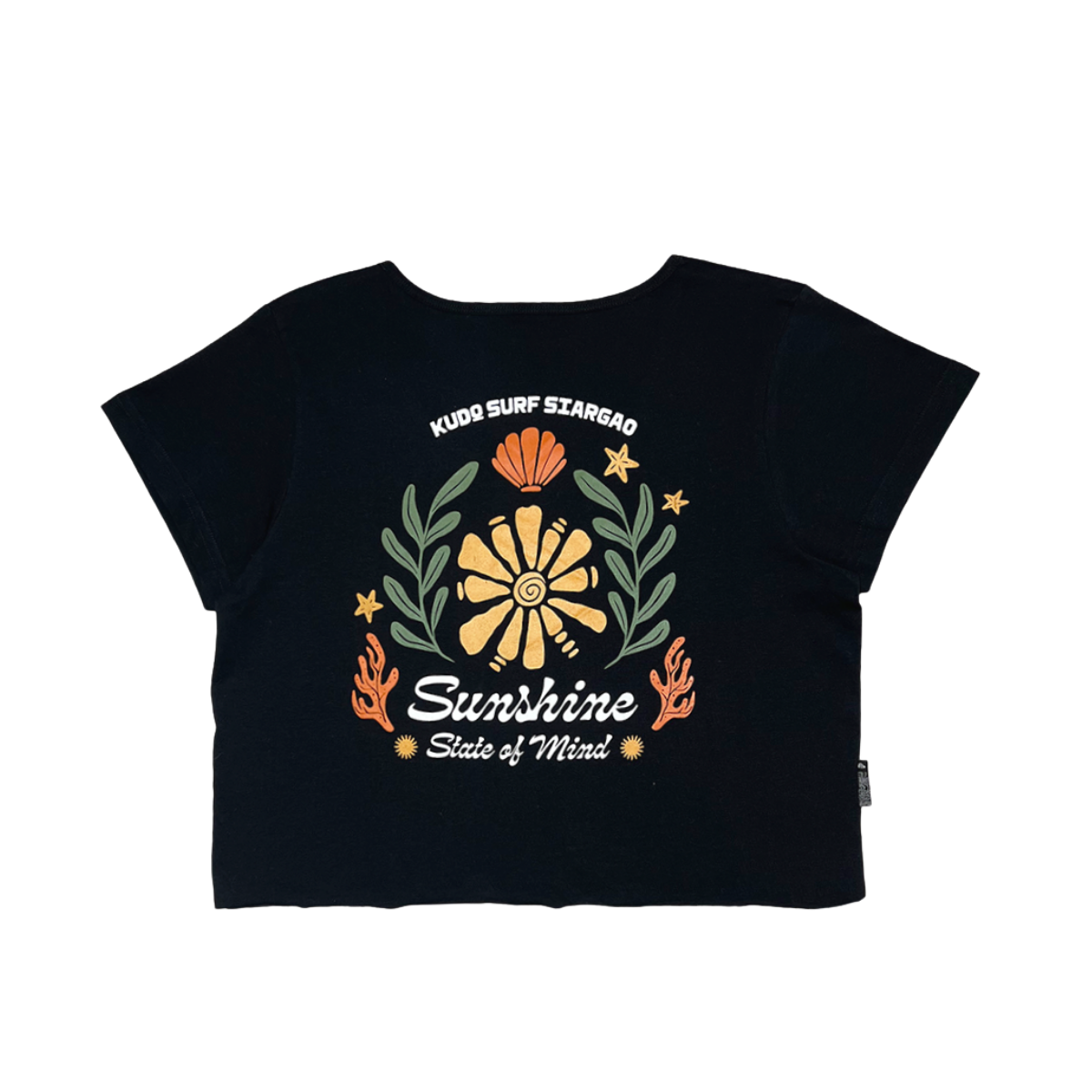 Kudo Surf Women's Sunshine State Graphic Crop Top Tee - Black – KS