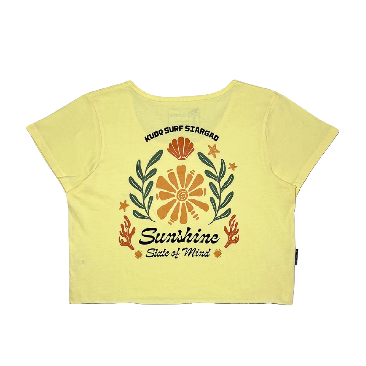 Kudo Surf Women's Sunshine State Graphic Crop Top Tee - Yellow