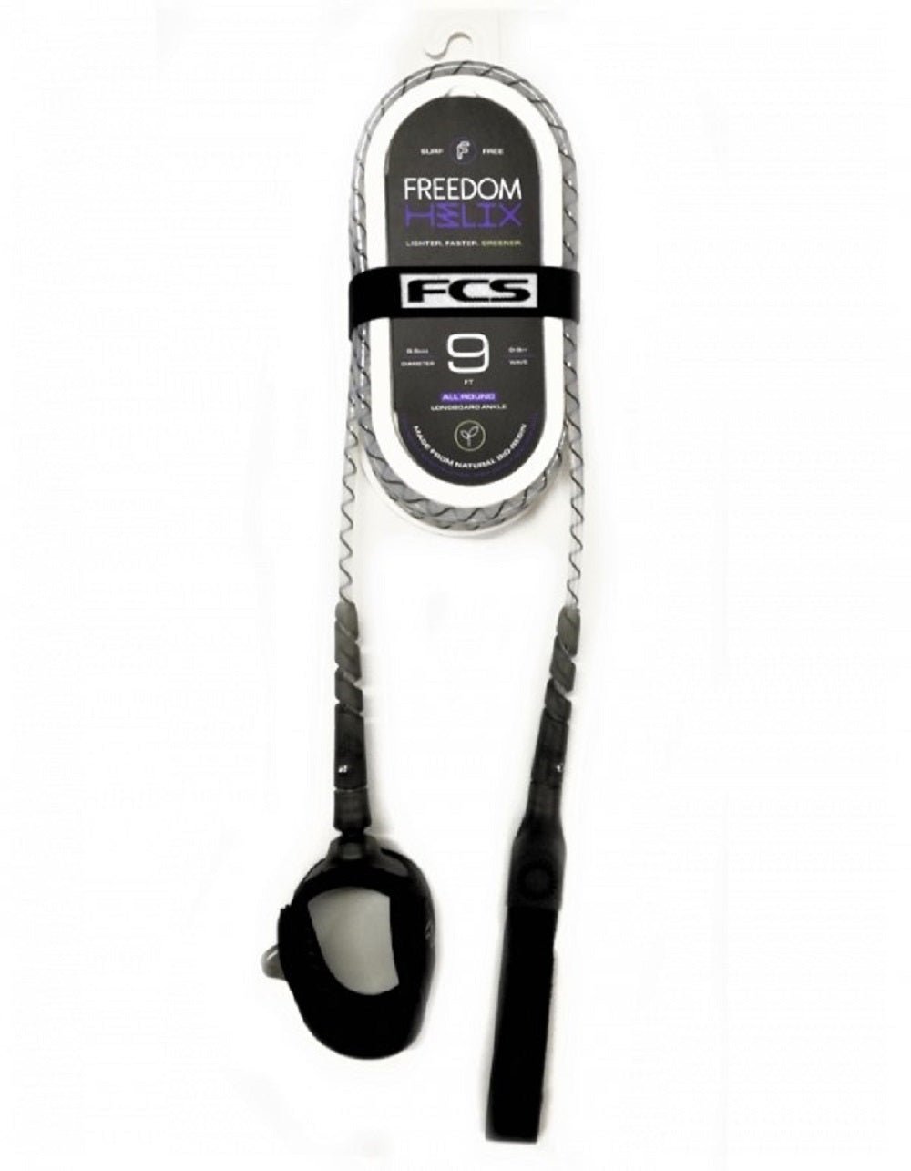 FCS Freedom Helix 9’ All Round Ankle Leash (Natural/Black) - KS Boardriders Surf Shop