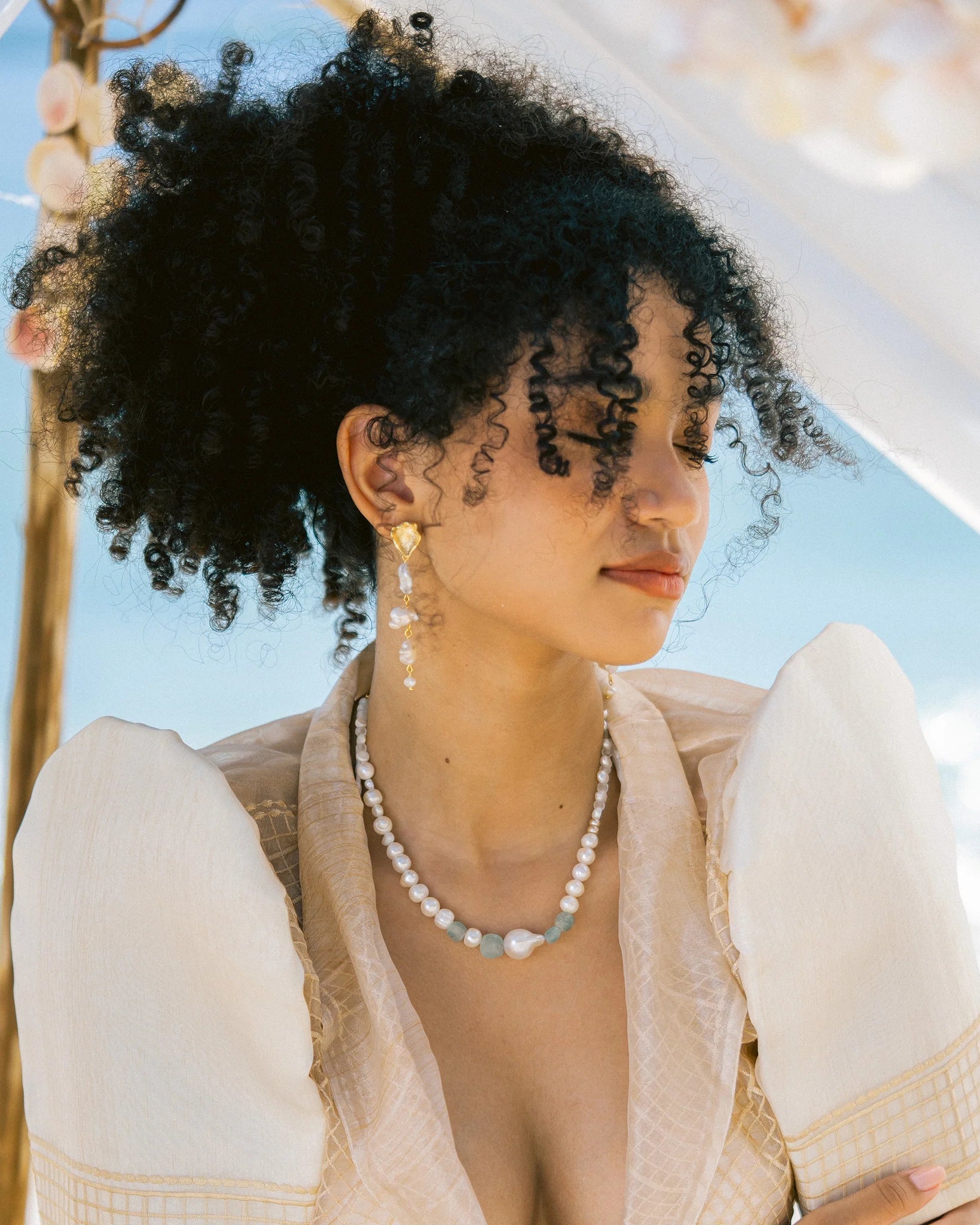 Isla PH Galene Recyled Beach Glass & Pearl Necklace - KS Boardriders Surf Shop