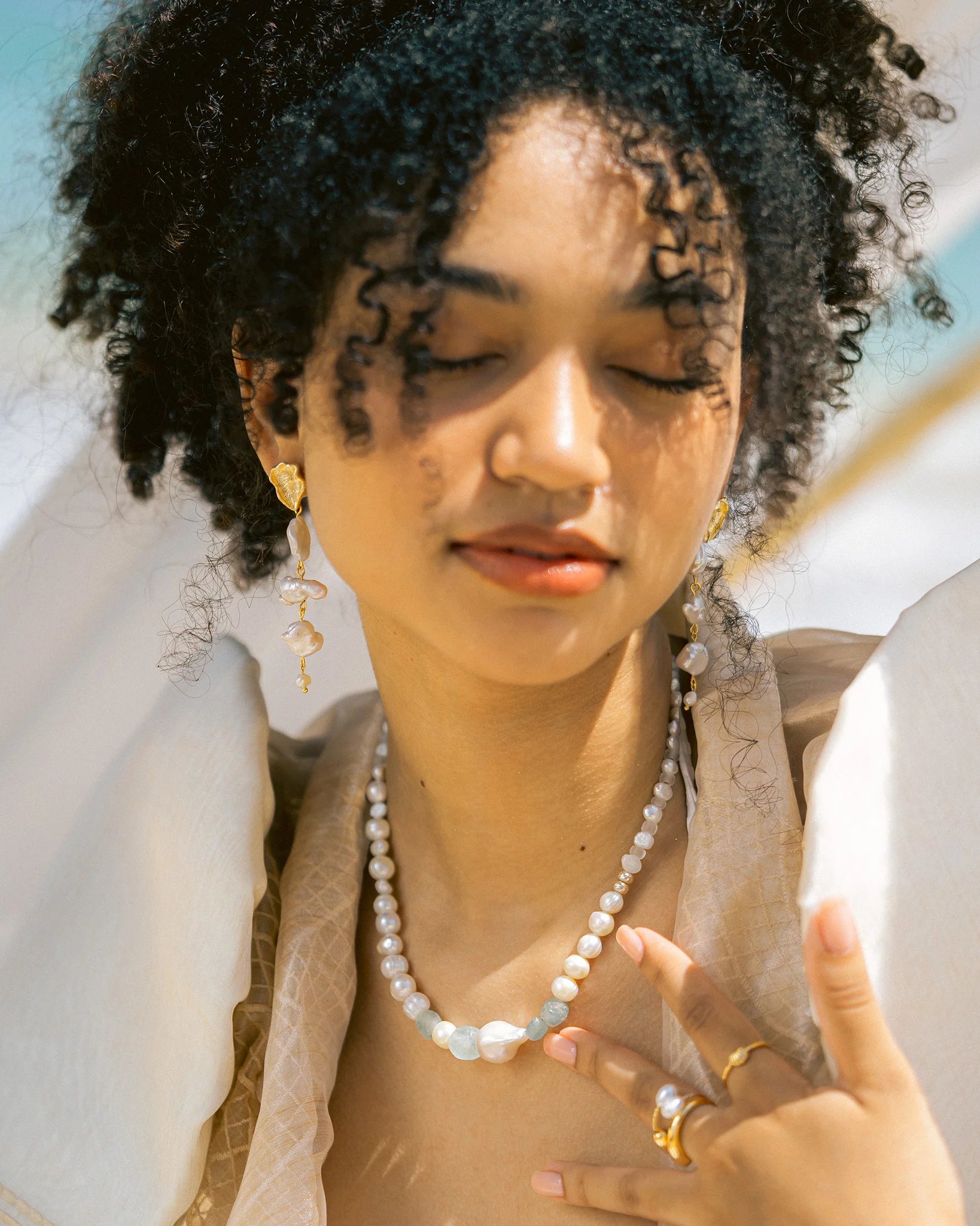 Isla PH Galene Recyled Beach Glass & Pearl Necklace - KS Boardriders Surf Shop