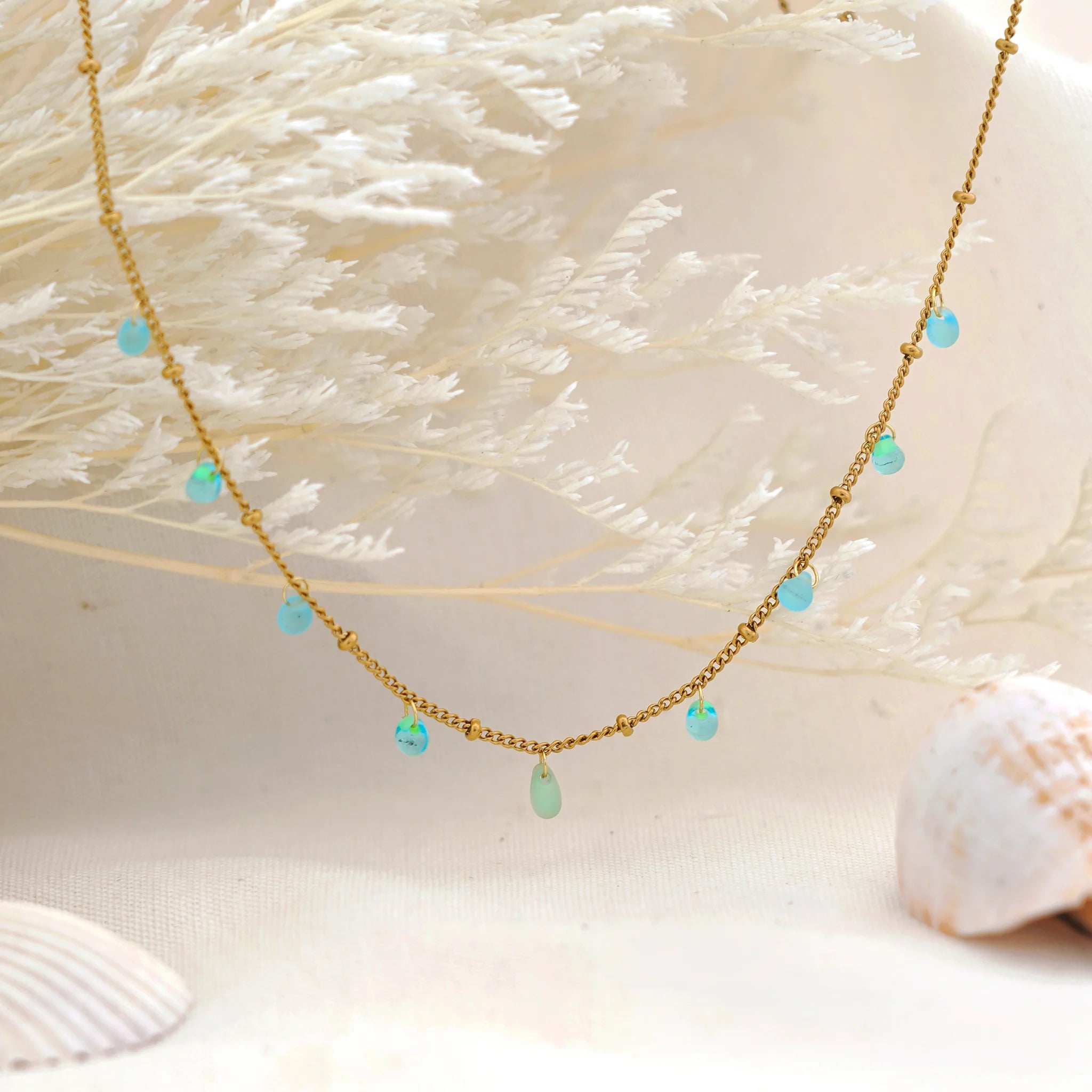 Isla PH Shui Mixed Mini Glass Charm Anklet Ocean Blue) - KS Boardriders Surf Shop