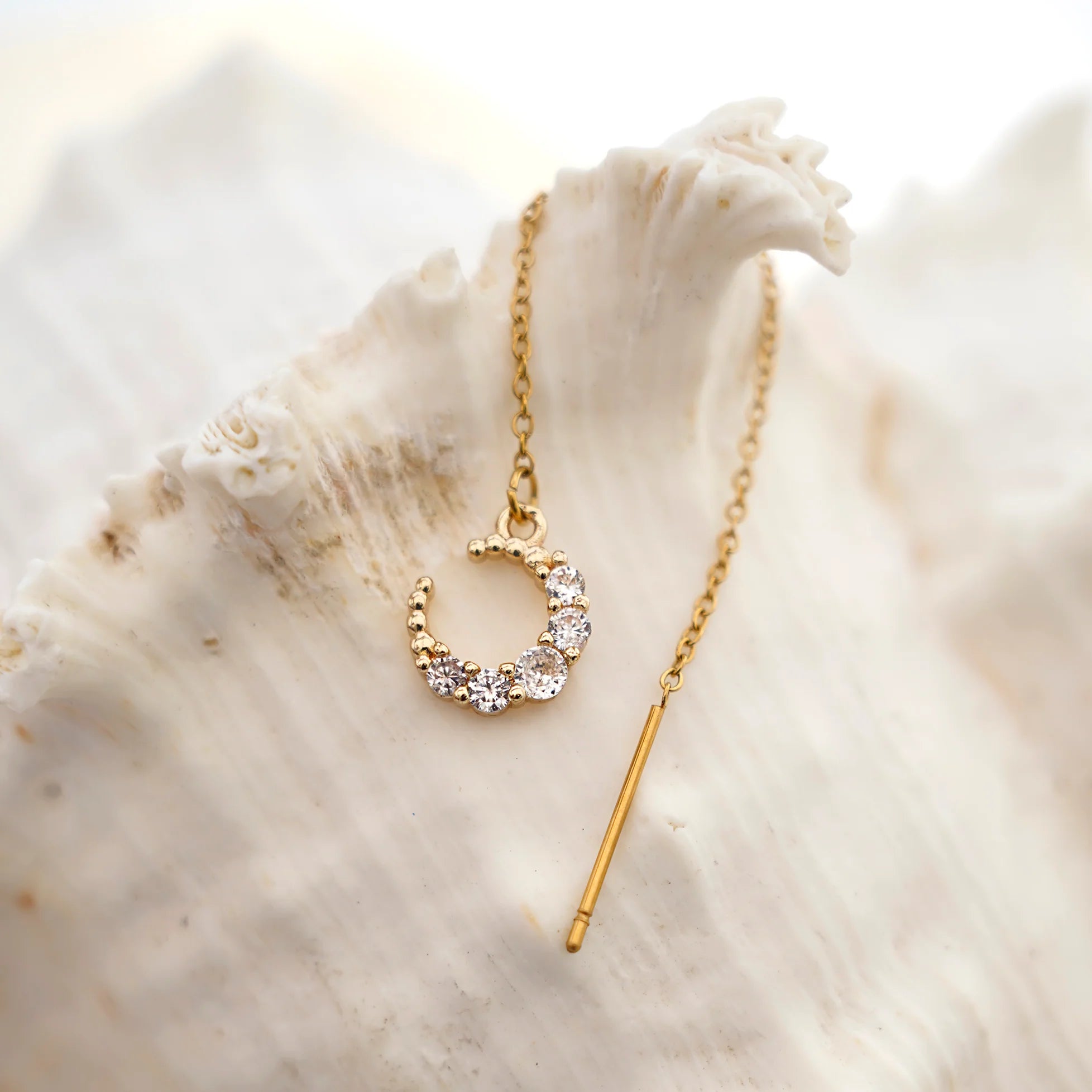 Isla PH Sunset Moon Thread - through Earrings - KS Boardriders Surf Shop