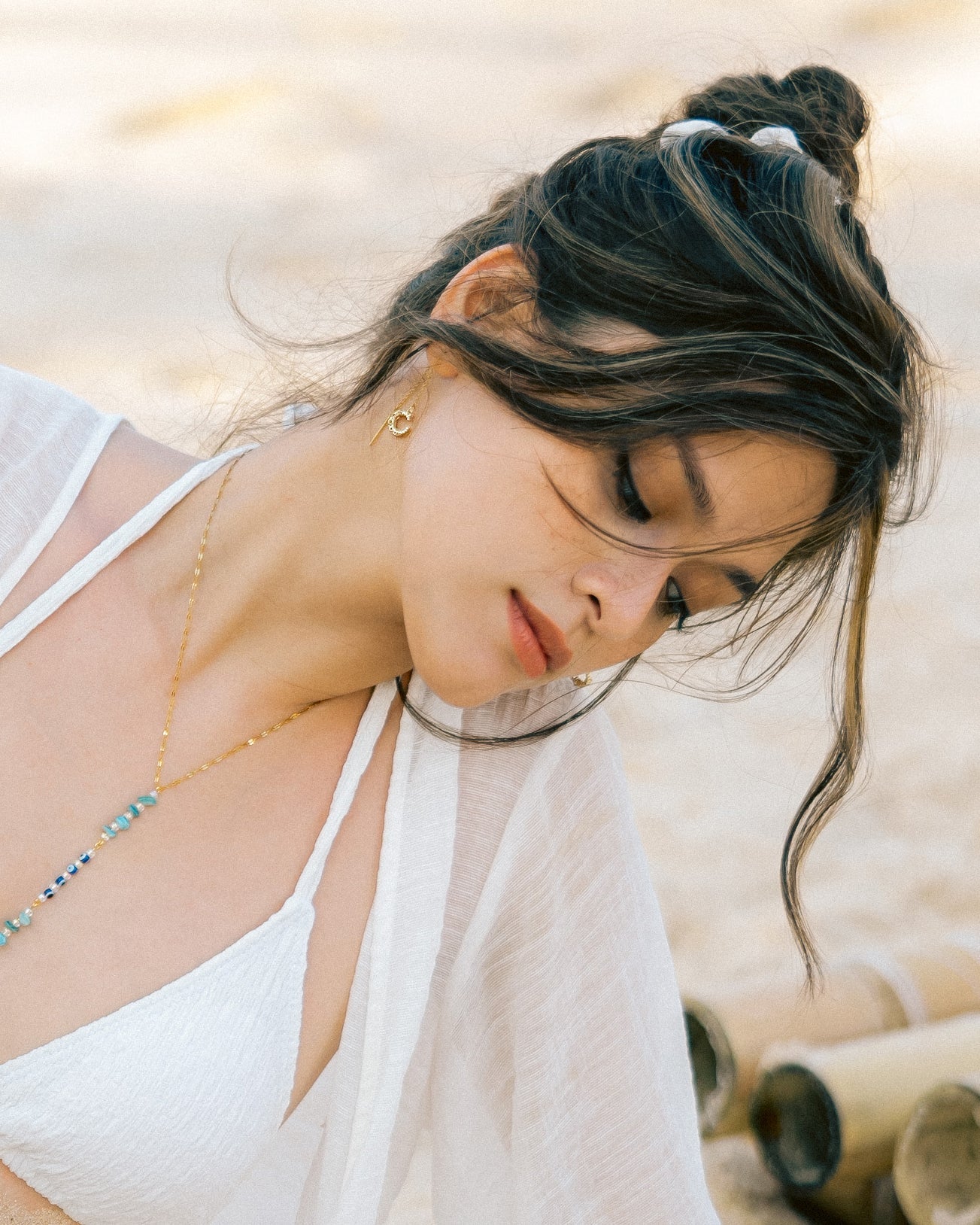 Isla PH Sunset Moon Thread - through Earrings - KS Boardriders Surf Shop