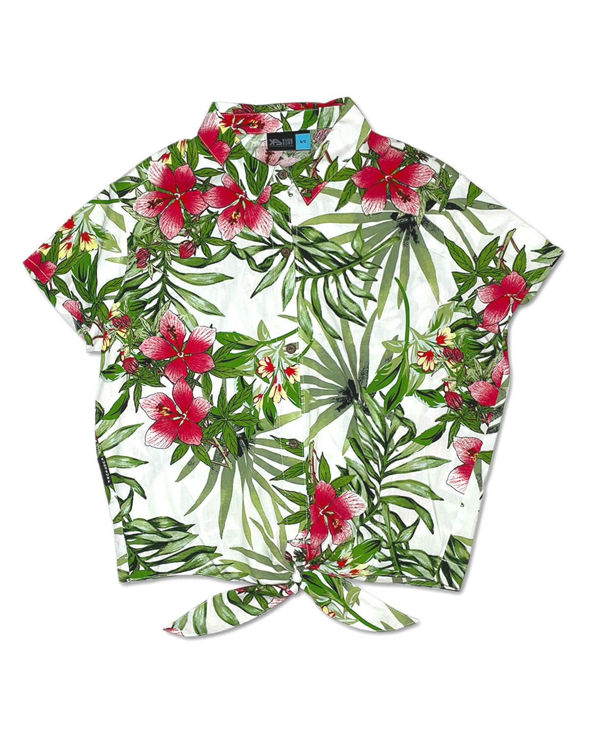 KS Leilani Womens Top (White/Green) - KS Boardriders Surf Shop