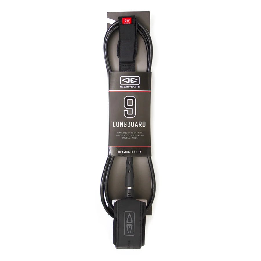 Ocean & Earth 9ft Regular Moulded Leash (Black) - KS Boardriders Surf Shop