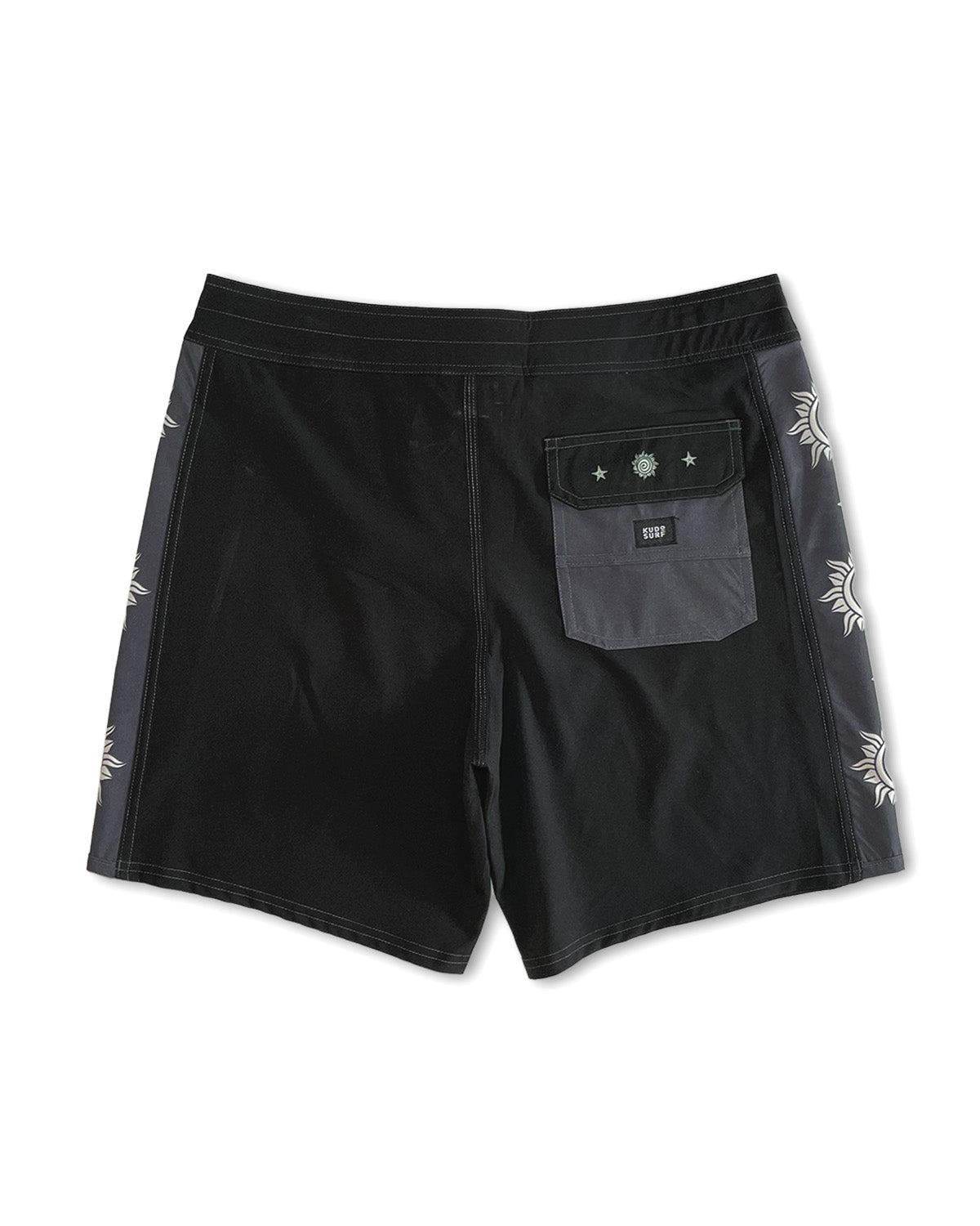 Piso X KS Men's Tribe Aurora Tie Waist Boardshorts - Black - Back View