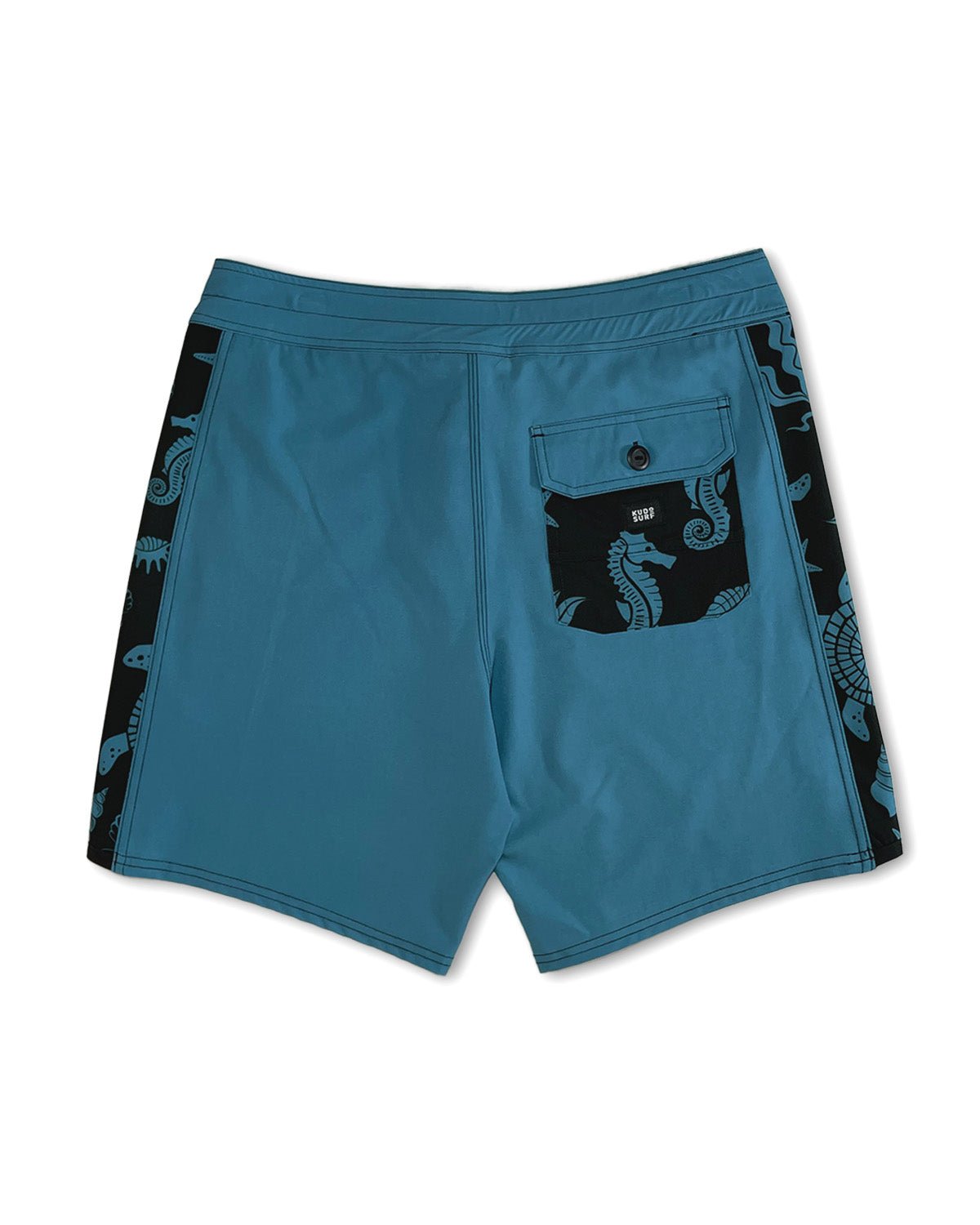 Piso X KS Men's Tribe Marino Tie Waist Boardshorts - Blue - Back View
