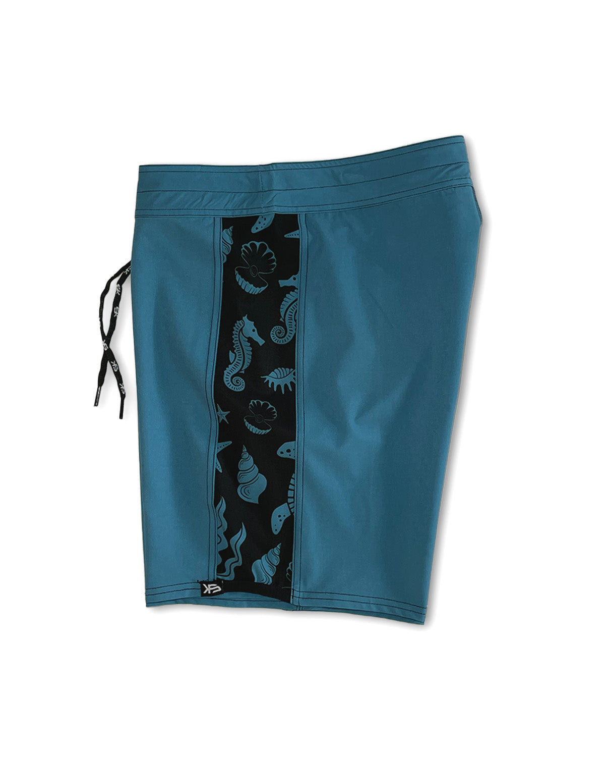 Piso X KS Men's Tribe Marino Tie Waist Boardshorts - Blue - Side View