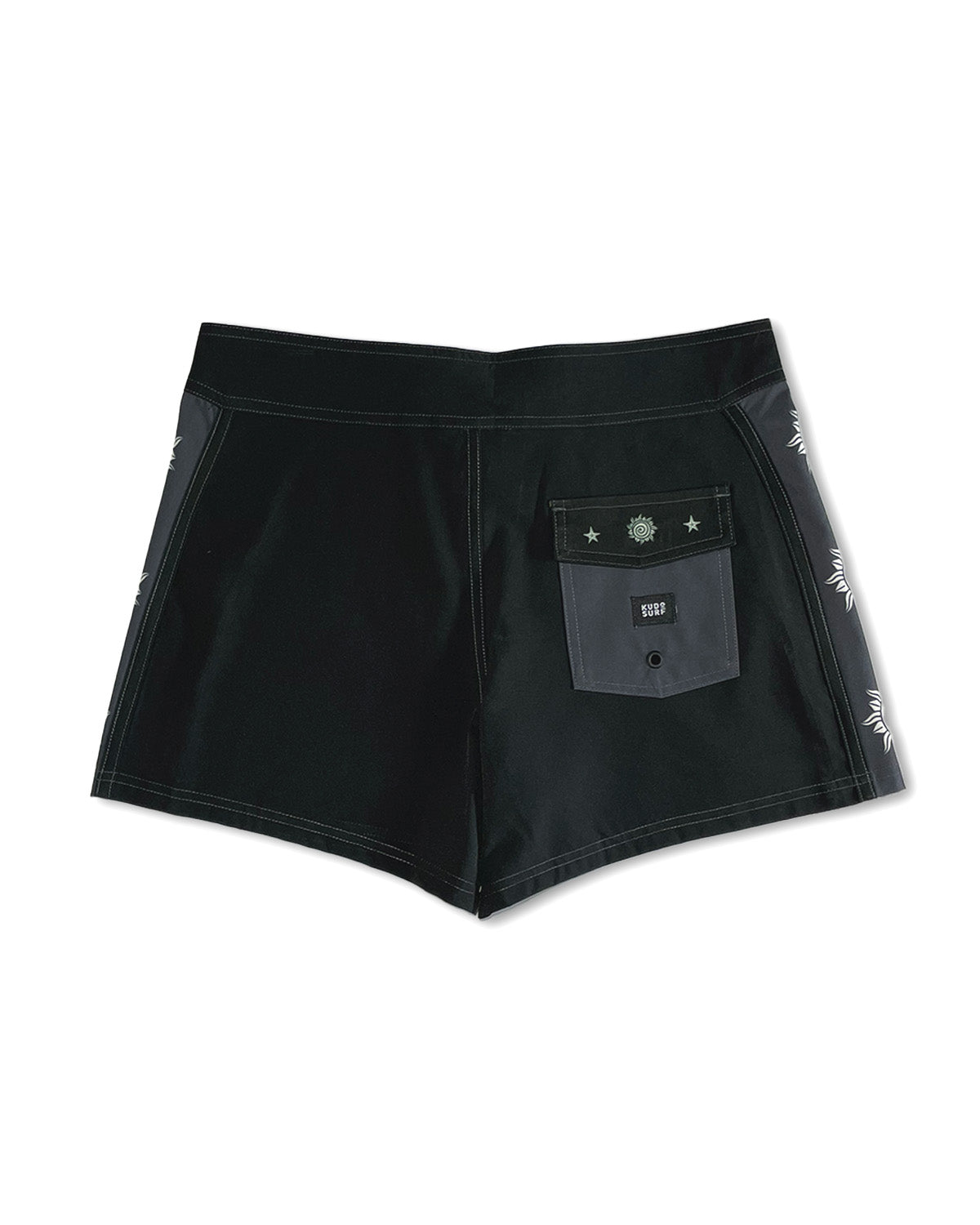 Piso X KS Women's Aurora Fixed Waist Boardshorts - Black - Back View