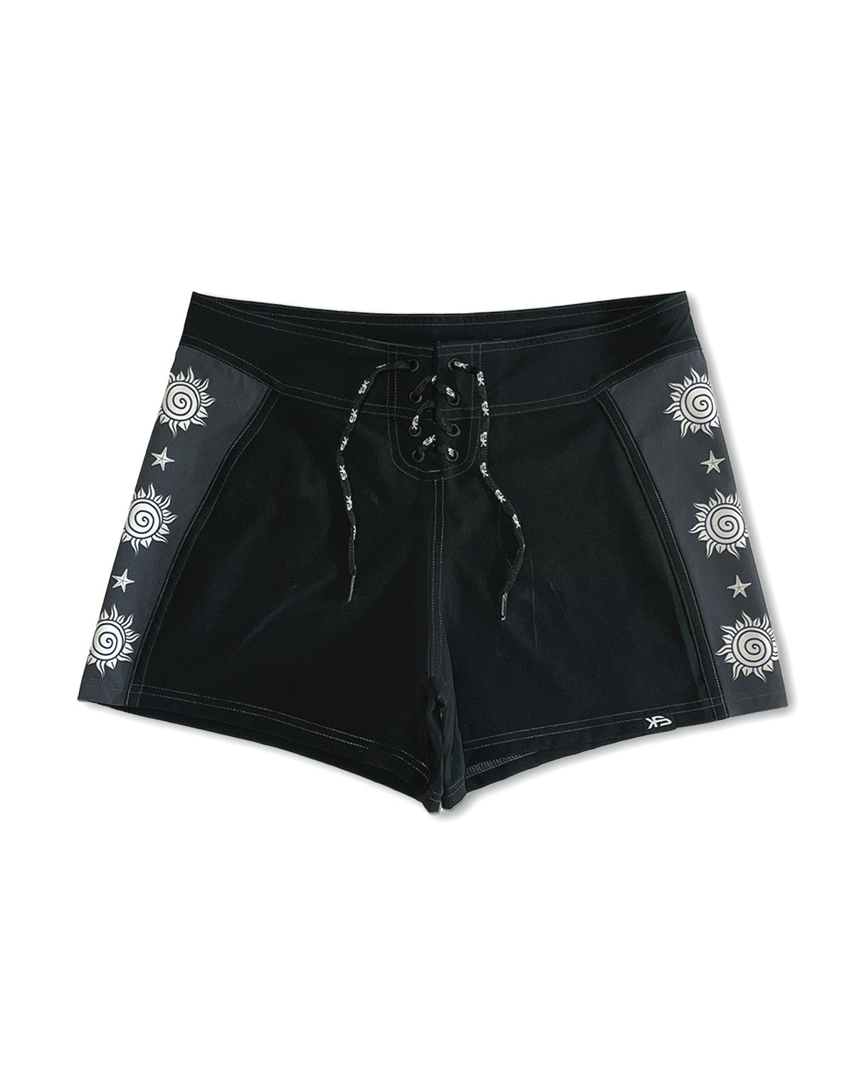 Piso X KS Women's Aurora Fixed Waist Boardshorts - Black - Front View