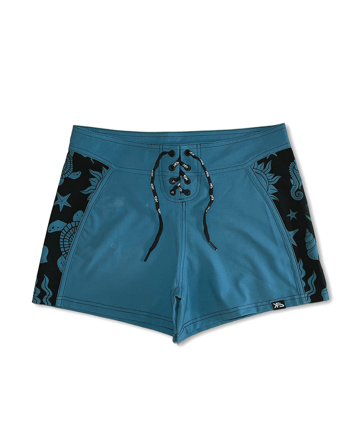 Piso X KS Women's Marino Fixed Waist Boardshorts - Blue - Front View