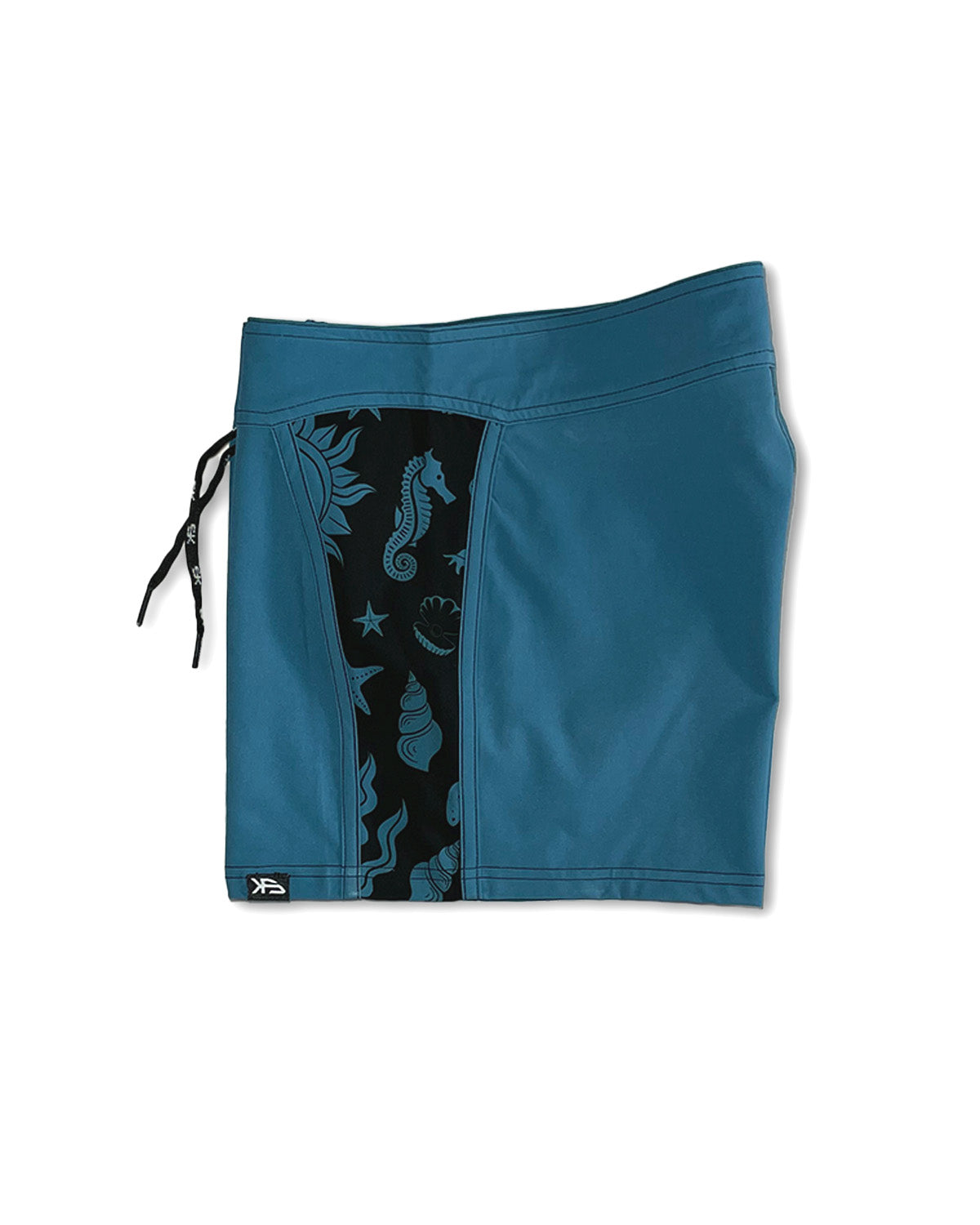 Piso X KS Women's Marino Fixed Waist Boardshorts - Blue - Side View