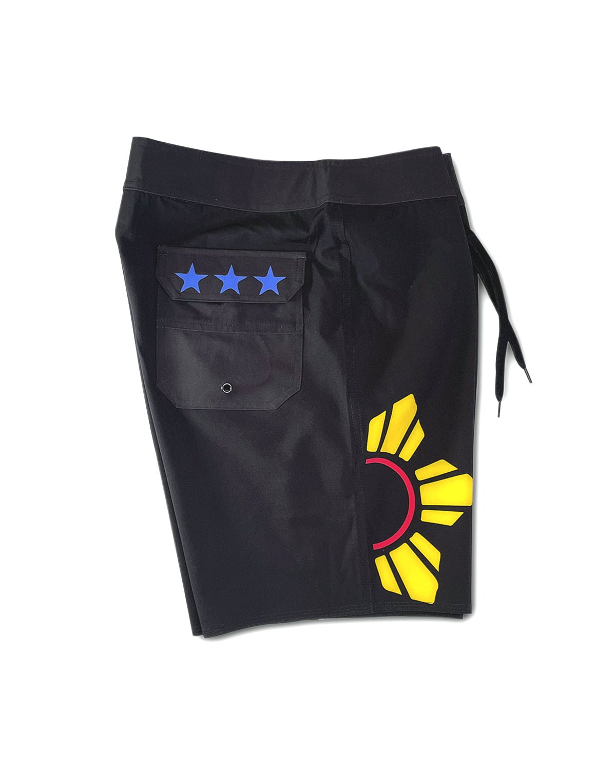 UPSA Pilipinas Surfing Range Leonardo Men's Board Shorts (Black Sun on Front) - KS Boardriders Surf Shop
