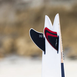 Firewire Machado Twin Keel Fin Single Tab (Red/Black) - KS Boardriders Surf Shop