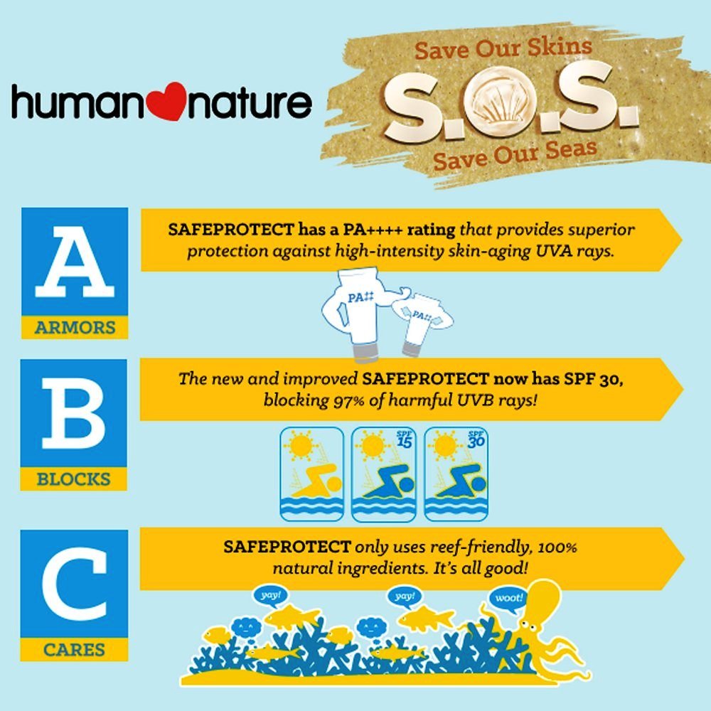 Human Nature 200g Safe Protect SPF 30 - KS Boardriders Surf Shop