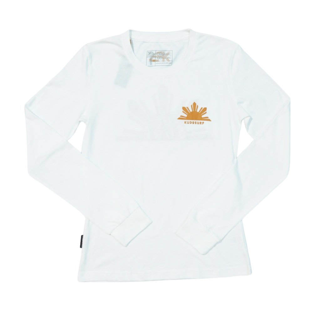 KS Rise Womens L/S Tee (White) - KS Boardriders Surf Shop