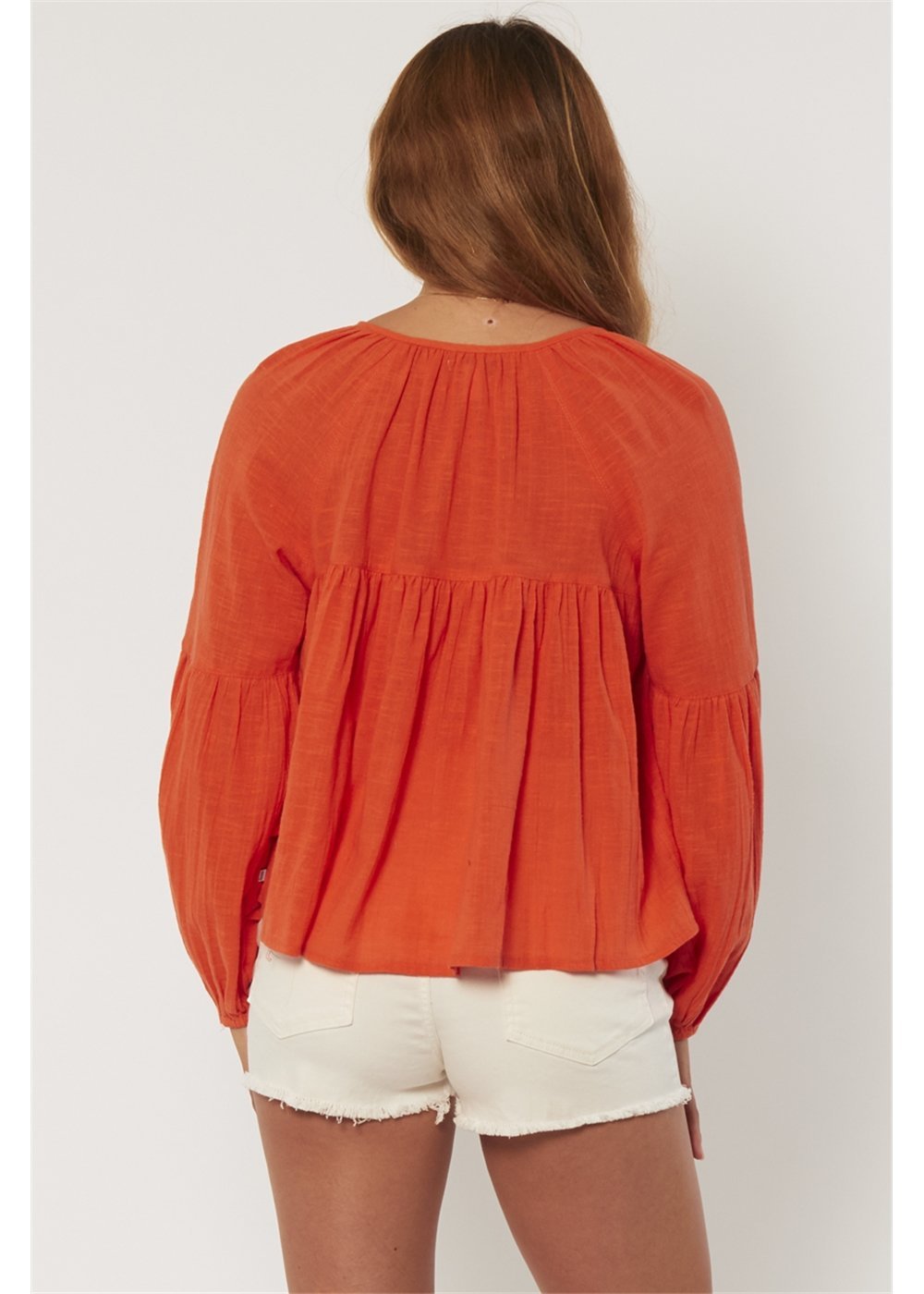 Sisstr Sandy Longsleeve Woven Top (Sunburn) - KS Boardriders Surf Shop