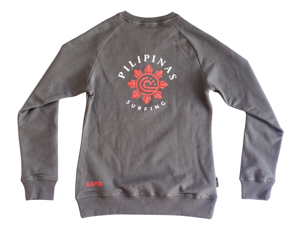UPSA Pilipinas Surfing Pride Men's Crew Jumper (Cotton Black) - KS Boardriders Surf Shop