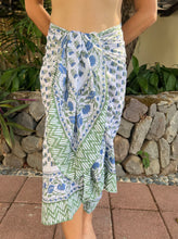 Load image into Gallery viewer, Coral Sunset Sarongs (Blue Lotus  Stem)