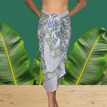 Load image into Gallery viewer, Coral Sunset Sarongs Full Flower - Blue Green