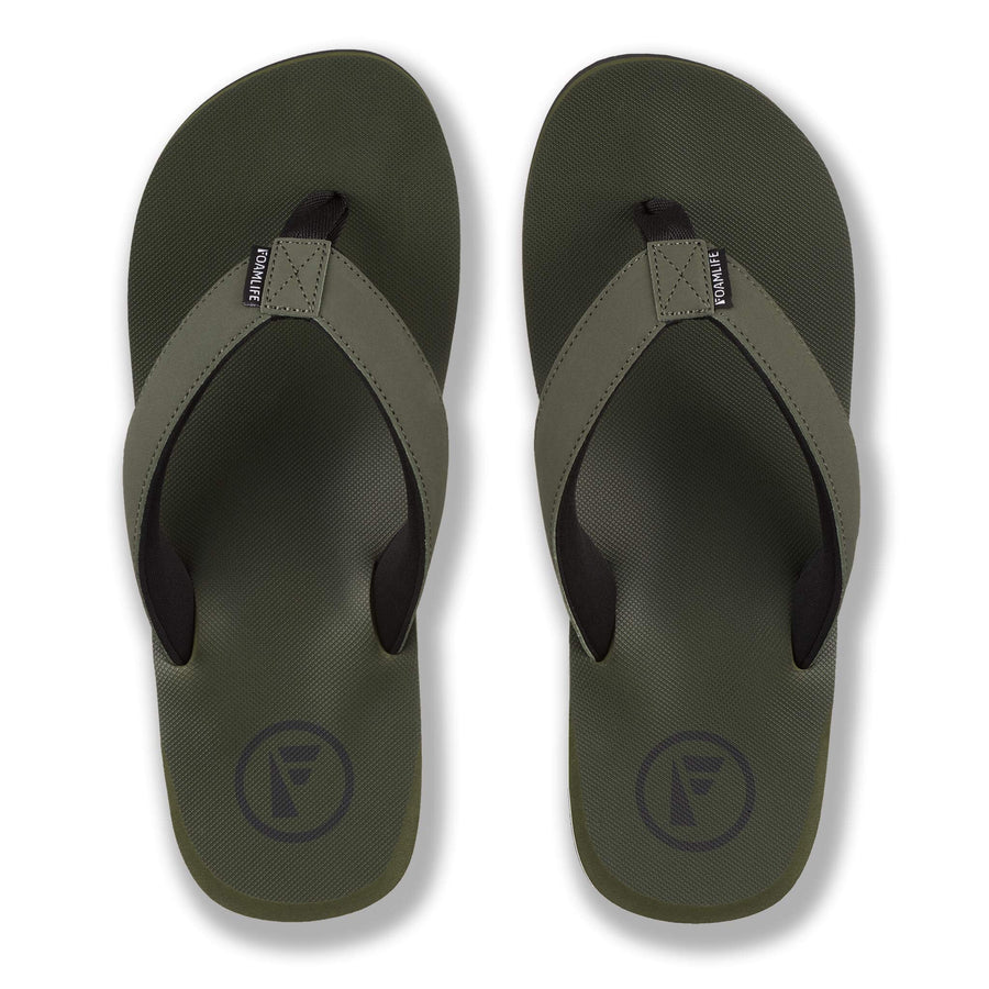 Foamlife Tarlan Mens Flip Flops (Olive)