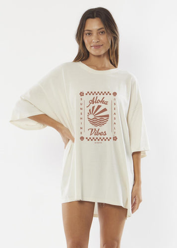 Aloha Vibes Boyfriend Ss Tee (Vintage White)