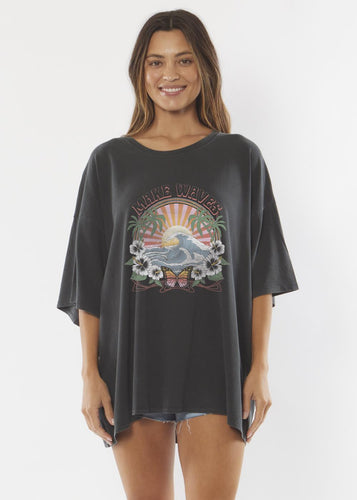 Make Waves Boyfriend Ss Tee (Charcoal)