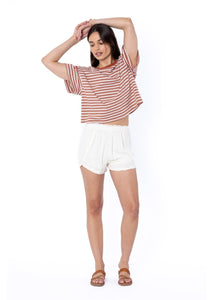 Emma Wood Knit Ss Top (Rust)