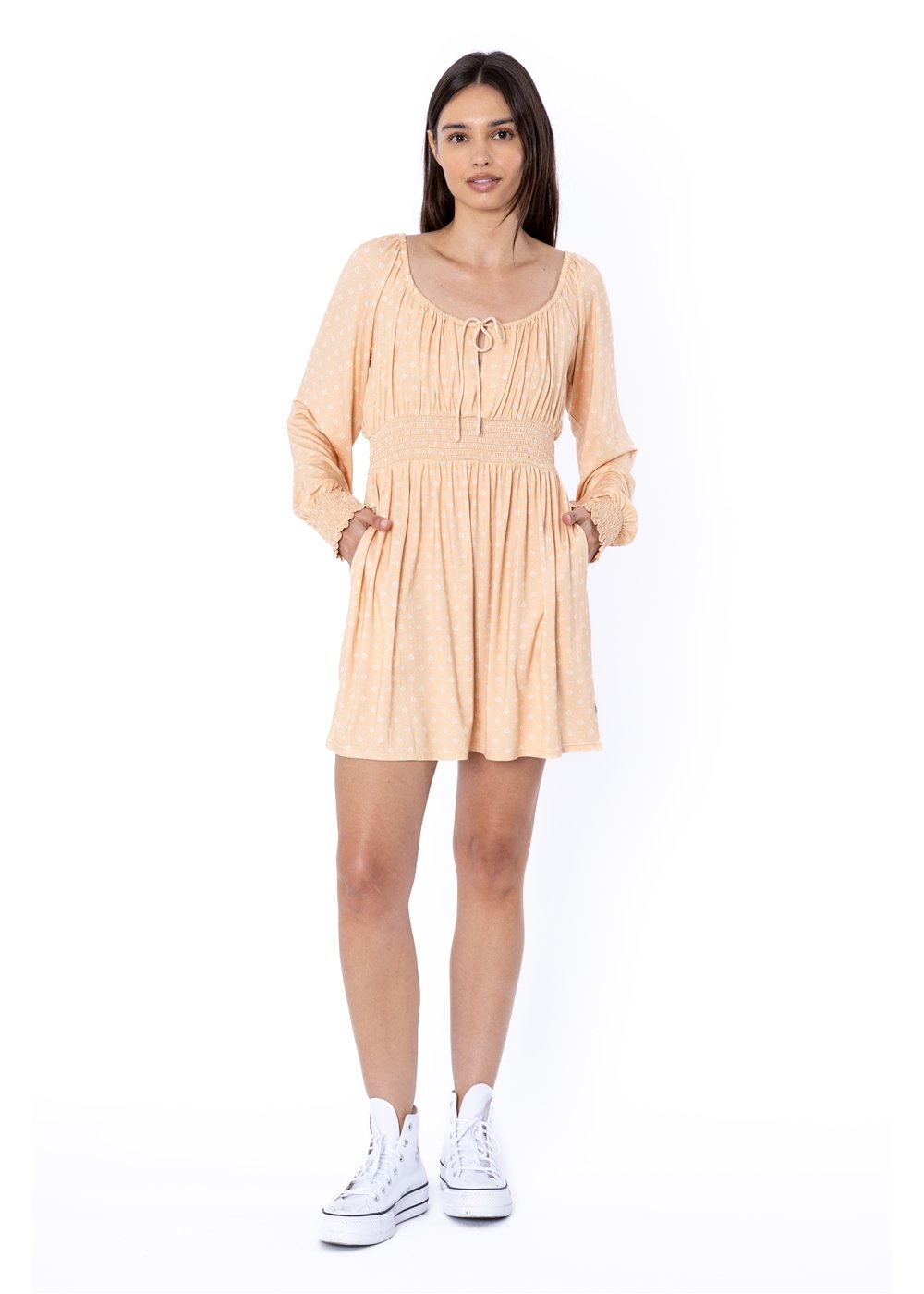 Cocoa Beach Knit Ls Dress - Shell