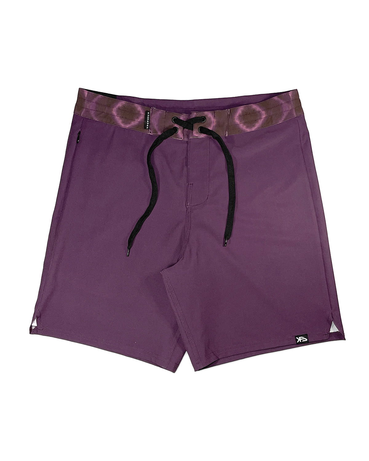 KS  Men's Austin Tie Waist Boardshorts - Plum Purple - Front