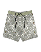 KS Men's Austin Tie Waist Boardshorts - Seaweed Green - Front