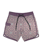 KS Men's Hypno Dusk Tie Waist Boardshorts - Purple - Front