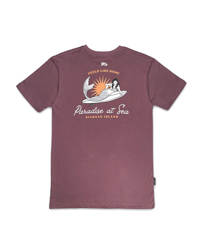 KS Men's  Kudo Paradise At Sea Graphic Shirt - Plum Purple  - Back