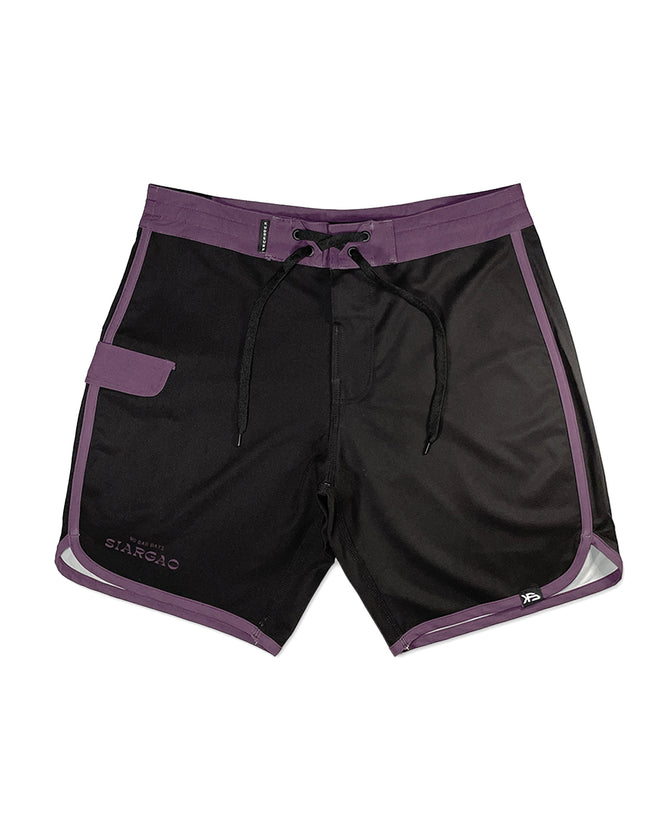 KS Men's No Bad Days Tie Waist Boardshorts - Black - Front