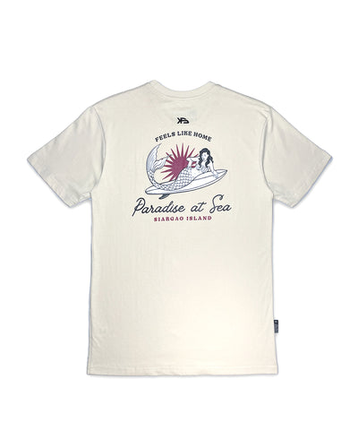 KS  Men's Paradise At Sea Graphic Shirt - Cream- Back