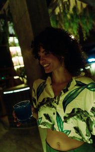 KS Betty Womens Top - Light Palms