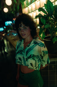 KS Betty Womens Top - Light Palms