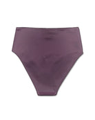 KS Women's Kailani High-Waist Bikini  Bottom- Plain Plum Purple - Back